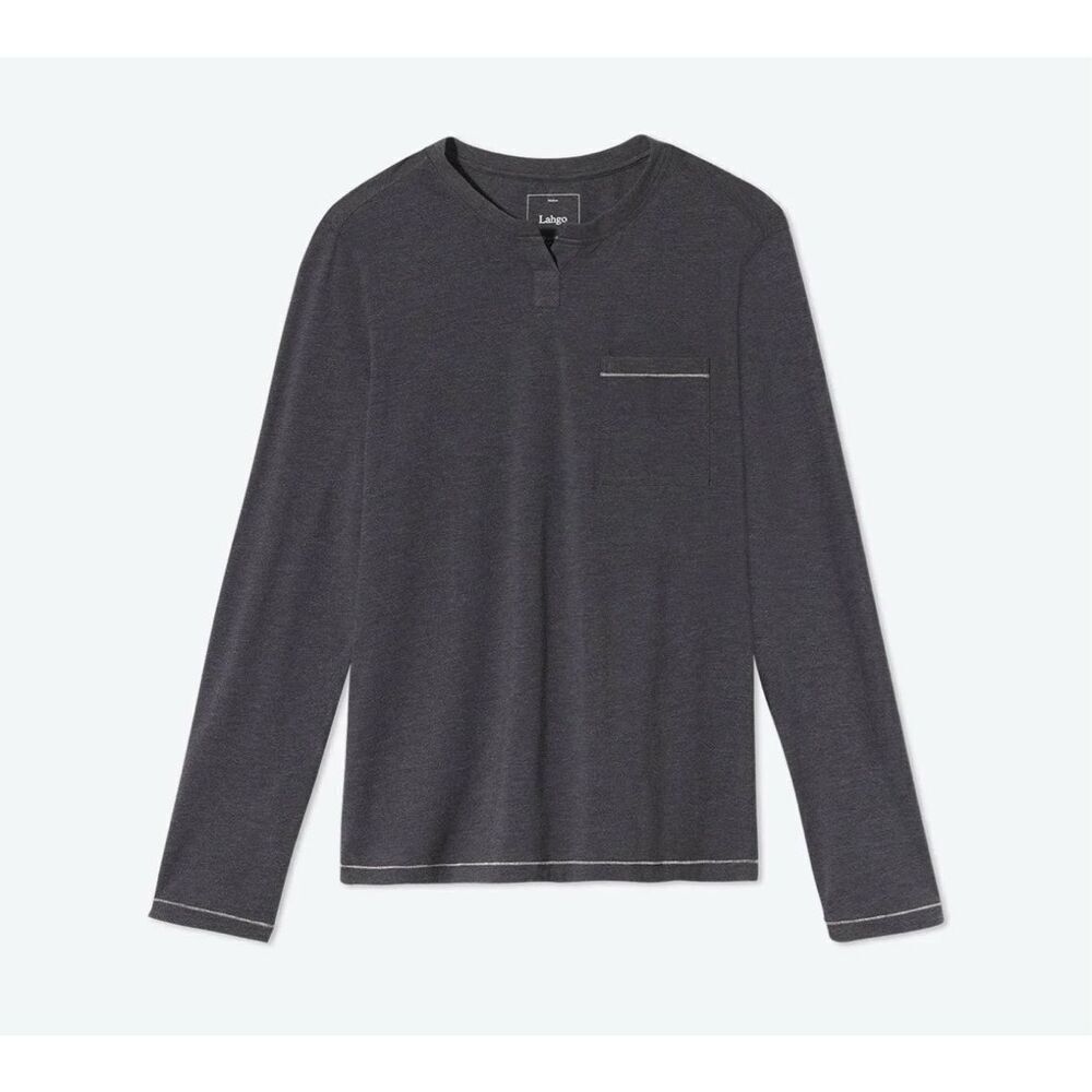Lahgo x Lunya Restore Long Sleeve Henley Size XXL Gray Loungewear Sleepwear New